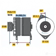 Генератор BOSCH 35 71 0986035710 CHP4R Fiat Tempra (159) 2 Универсал 1.8 i.e. (159.AN) 110 л.с. 1990 – 1996