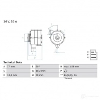 Генератор BOSCH 307 2 331962 VTT2S 0986030720 - Изображение 3