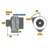 Генератор BOSCH 3 734 0986037340 V7J5W8 Mercedes S-Class (W140) 3 Седан 5.0 500 SE. SEL (140.050. 140.051) 326 л.с. 1991 – 1998