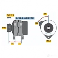 Генератор BOSCH YG691 0123320067 Ford KA 1 (CCQ, RB) Хэтчбек 1.0 i 52 л.с. 1997 – 1999 KC (R) 14V 50/90A