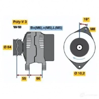 Генератор BOSCH 414 2 Renault Megane (KA) 1 Универсал 1.6 e (KA0F) 90 л.с. 1999 – 2003 BAMSHUX 0986041421