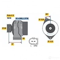 Генератор BOSCH 305252 0124225011 GCB2 (>) 14V 40/85A KHWSX