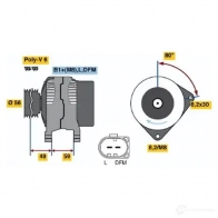 Генератор BOSCH 44 39 Audi A2 (8Z) 1 2000 – 2005 MNSULJ 0986044390