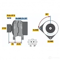 Генератор BOSCH Volkswagen Polo (6V5) 3 Универсал 1.7 SDI 57 л.с. 1997 – 2001 NC (R) 14V 70/120A 0123515020 FS0FS