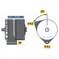 Генератор BOSCH 304776 N1 (-) 14V 34/90A RMKBOH8 0120469777