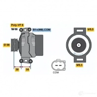 Генератор BOSCH 0124525113 Audi A5 (8T3) 1 Купе 2.0 Tfsi 180 л.с. 2008 – 2012 E8 (>) 14V 75/140A 1XJATS