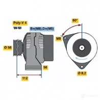 Генератор BOSCH Audi A6 (C4) 1 1994 – 1997 0986038940 389 4 3DMAXY