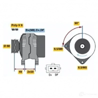 Генератор BOSCH Volvo V70 1 (875, 876) Универсал 2.4 Turbo AWD 265 л.с. 1999 – 2000 0123515028 NC (R) 14V 65/115A 411R8