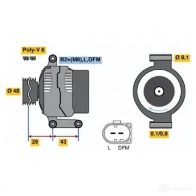 Генератор BOSCH E4 (>) 14V 50/110A 0124325158 AL0840N 64374838 - Изображение 2