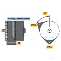 Генератор BOSCH 0120489731 A3ZOGE K1 (-) 28V 8/35A 304945 - Изображение 2