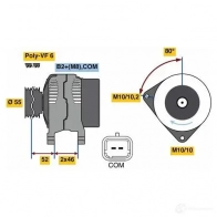 Генератор BOSCH RB8QA Mini Clubman (R55) 1 2007 – 2014 0986048760 487 6