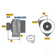 Генератор BOSCH 0124615020 5999782 CQF03Z8 NCB2 (>) 14V 90/150A
