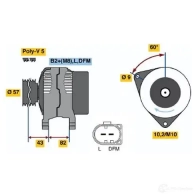 Генератор BOSCH 0986044310 4 431 ZXQSN Audi A6 (C5) 2 Седан 1.8 116 л.с. 1997 – 2005