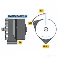Генератор BOSCH PGBQ3Q 0120469976 304808 N1 (-) 14V 34/90A