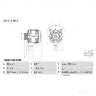 Генератор BOSCH 0986085280 77QK R 1438228855 - Изображение 1