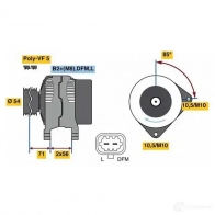 Генератор BOSCH 0986080100 Opel Astra (H) 3 Хэтчбек 1.6 Turbo (L48) 180 л.с. 2007 – 2010 8 010 CBE65DR