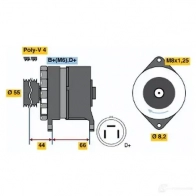 Генератор BOSCH Suzuki Vitara (FT, GT, ET) 2 Кроссовер 2д 1.6 i 16V (TA02. SE416) 97 л.с. 1990 – 1999 YBN78 3 822 0986038220