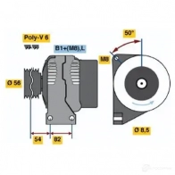 Генератор BOSCH AL0756N NCB1 (<) 14V 70/120A 305474 0124515017 - Изображение 2