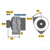 Генератор BOSCH KC (R) 14V 80A MPI6I 0123310011 305076 - Изображение 4
