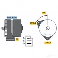 Генератор BOSCH K1 (-) 14V 23/55A 0120489917 304954 103U2 - Изображение 4