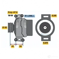 Генератор BOSCH FL90XO 305370 0124325093 KCB1 (>) 14V 50/90A - Изображение 4