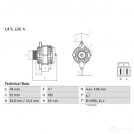 Генератор BOSCH 333413 0986082190 M6K4TU 8 219 - Изображение 3