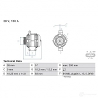 Генератор BOSCH 9MO EGU3 1438229132 0986085350 - Изображение 3