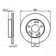 Тормозной диск BOSCH E1 90 R - 02C0355/0106 0986478114 BD101 338747 - Изображение 6
