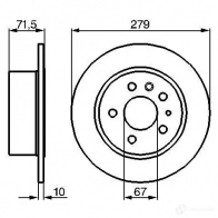 Тормозной диск BOSCH 338781 0986478199 BD159 E1 90 R - 02C0241/0182 - Изображение 6