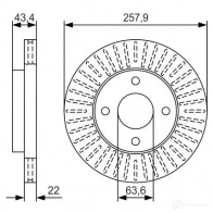 Тормозной диск BOSCH BD2288 E11 90R-02C01123/26611 Ford Focus 2 Седан 1.6 GLx 103 л.с. 2005 – 2007 0986479t66