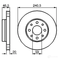 Тормозной диск BOSCH WDBJHR 0986478878 Fiat Palio (178) 1 Хэтчбек 1.4 69 л.с. 1996 – 2002 BD 777