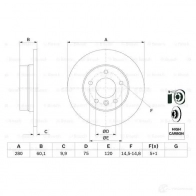 Тормозной диск BOSCH 339016 BD483 0986478561 E1 90 R -02C0372/0048 - Изображение 7