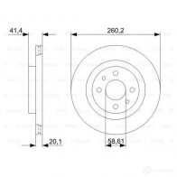 Тормозной диск BOSCH Lada Priora (2170) 1 Седан 1.6 90 л.с. 2011 – 2013 E1 90 R - 02C0074/0286 BD1194 0986479346