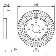 Тормозной диск BOSCH E1 90 R - 02C0074/0567 0986479616 BD1459 339834