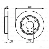 Тормозной диск BOSCH E1 90 R - 02C0100/0495 339074 0986478633 BD551 - Изображение 2