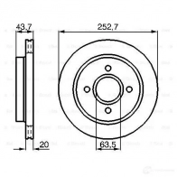 Тормозной диск BOSCH 339051 0986478605 E1 90 R - 02C0074/0300 BD524 - Изображение 4