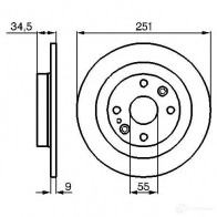 Тормозной диск BOSCH PCBNS 339126 0986478701 B D615 - Изображение 5