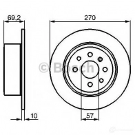 Тормозной диск BOSCH BD 351 8QO0PPO 338903 0986478420 - Изображение 4