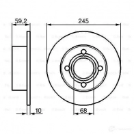 Тормозной диск BOSCH BD30 0986478019 338699 E1 90 R - 02C0100/0109 - Изображение 6
