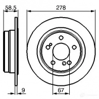 Тормозной диск BOSCH BD487 0986478565 Mercedes SL-Class (R129) 1 Кабриолет 5.0 500 (1267) 320 л.с. 1992 – 2001 E1 90 R - 02C0357/0132