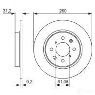 Тормозной диск BOSCH E1 90 R -02C0371/0127 339336 0986479051 BD1637 - Изображение 4