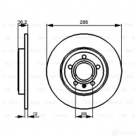 Тормозной диск BOSCH BD1117 E1 90 R -02C0371/0088 339510 0986479252 - Изображение 5