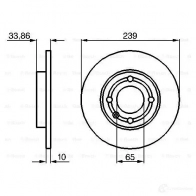 Тормозной диск BOSCH 339063 0986478620 E1 90 R - 02C0100/0381 BD538 - Изображение 2
