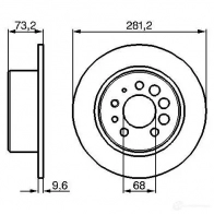 Тормозной диск BOSCH 0986478143 BD123 E1 90 R -02C0372/0034 338762 - Изображение 3