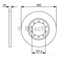 Тормозной диск BOSCH BD 1250 Ford Transit 7 (FA) Фургон 3.2 TDCi RWD 200 л.с. 2007 – 2014 0986479390 ZDQQJN