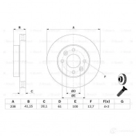 Тормозной диск BOSCH BD221 0986478276 E1 90 R - 02C0074/0420 338821 - Изображение 4