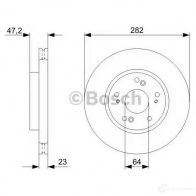 Тормозной диск BOSCH WI4QS 339614 0986479364 B D1204 - Изображение 5