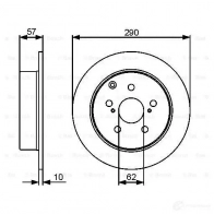 Тормозной диск BOSCH 339690 E1 90 R - 02C0241/0205 0986479448 BD1283 - Изображение 4