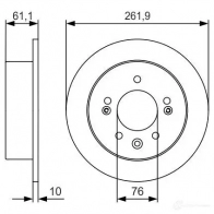 Тормозной диск BOSCH BD1744 0986479r09 E1 90R-02C0241/0756 340323 - Изображение 2