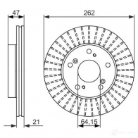 Тормозной диск BOSCH 339896 E1 90 R - 02C0074/0278 BD1524 0986479687 - Изображение 3